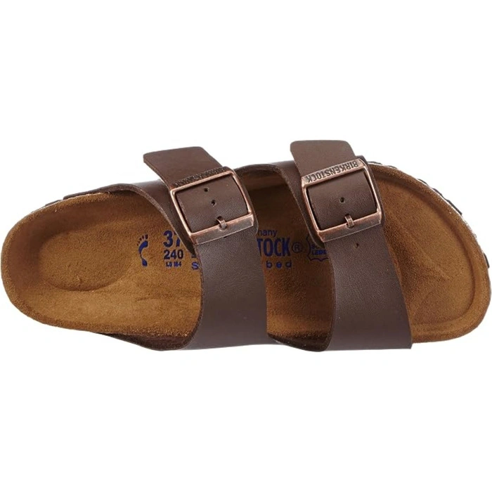 Klapki damskie Birkenstock Arizona skórzane birko-flor brązowe r. 41