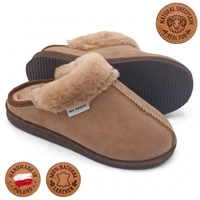 Kapcie damskie IRE SHOES ze skóry owczej naturalny kożuch futro ciepłe ręcznie szyte r. 40