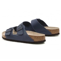 Klapki męskie Birkenstock Arizona regular z miękką wkładką granatowe r. 42