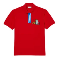 Koszulka męska Lacoste polo z kontrastowym zapieciem czerwona r. XS