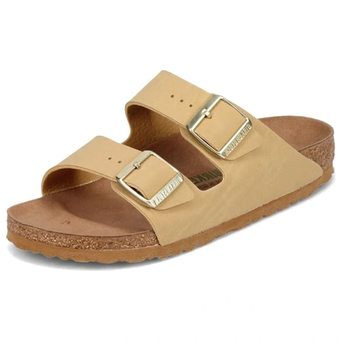 Klapki damskie Birkenstock Arizona BS regular vegan beżowe r. 38
