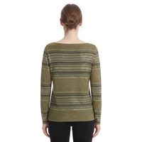 Sweter damski Sarah Pacini zielony w paski len
