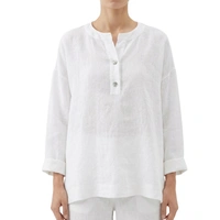 Bluzka damska Zara biała lniana letnia oversize