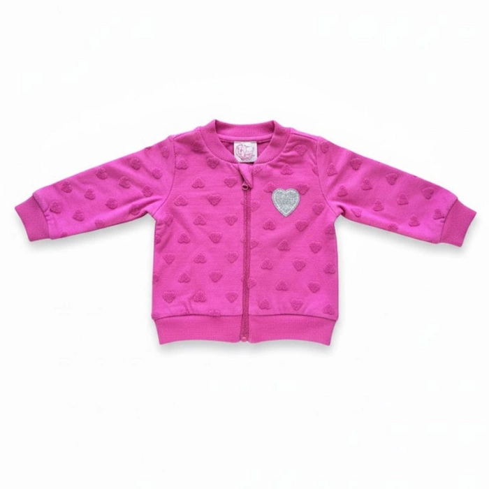 Bluza dziewczęca Chicco bawełniana różowa w serduszka r. 56