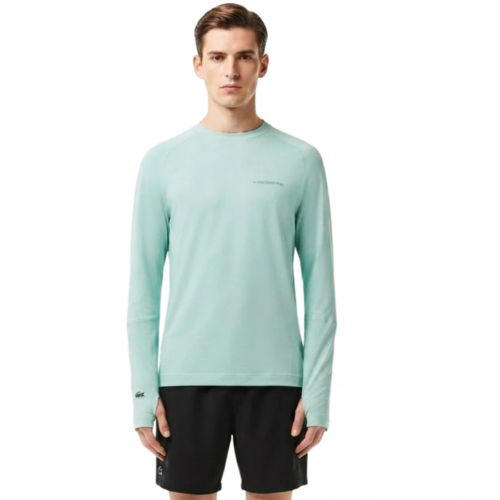Koszulka męska Lacoste zielony longsleeve o kroju slim fit r. 3XL