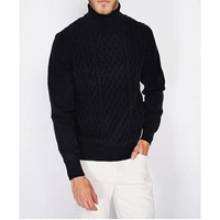 Sweter męski C&JO golf czarny ze splotem