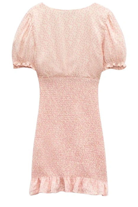 Sukienka damska Zara marszczona mini w kwiaty