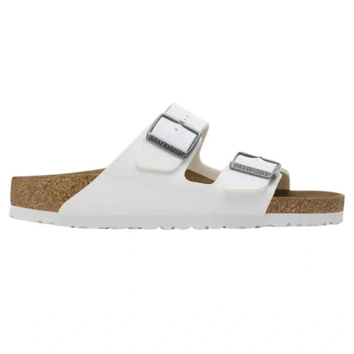 Klapki damskie Birkenstock Arizona BS skórzane birko-flor białe r. 43