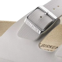 Klapki męskie Birkenstock Arizona skórzane Birko-flor regular białe r. 47