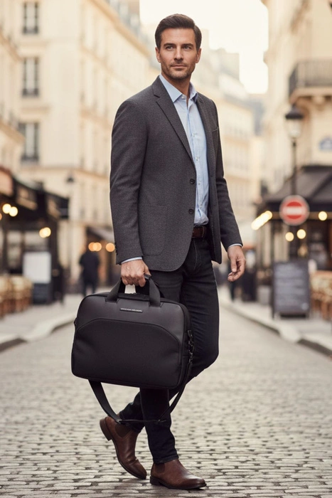 Torba męska Porshe Design Voyager czarna aktówka na laptop