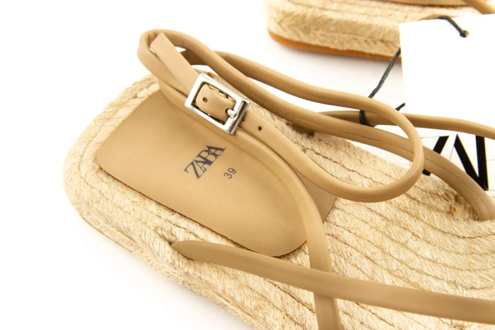 Sandały damskie ZARA boho espadryle i minimalistyczne paski r. 39