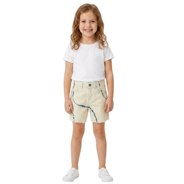 Spodenki krótkie dziewczęce ZARA jeansowe ecru szorty r. 116