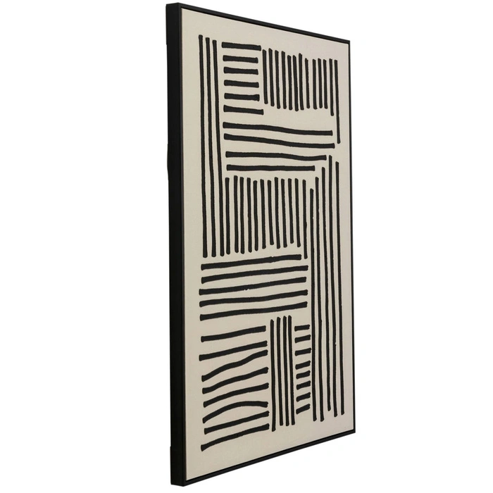 Obraz na płótnie Kare Design Artistic Line w czarnej ramie 70x110 cm