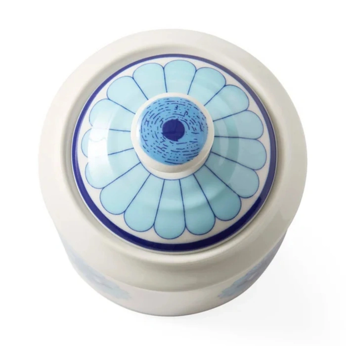 Cukiernica Jonathan Adler Druggist porcelanowa biało-niebieska