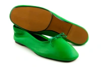 Buty damskie ZARA baleriny skórzane zielone