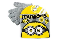 Komplet czapka rękawiczki Minions The Rise Of Gru dla chłopca zimowy szary r. 54
