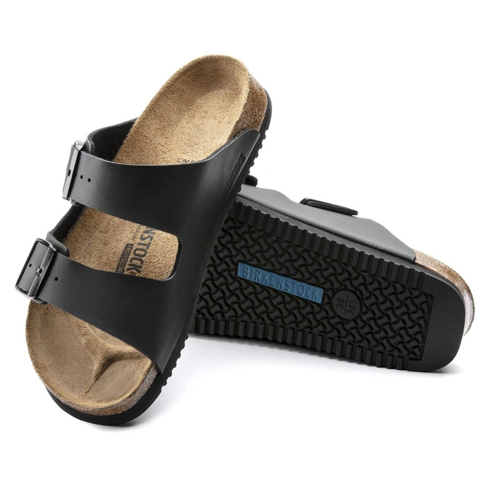Klapki damskie Birkenstock Arizona Prof skórzane Birko-Flor czarne r. 36