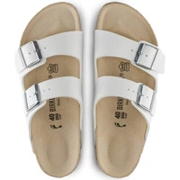 Klapki męskie Birkenstock Arizona skórzane Birko-flor regular białe r. 47