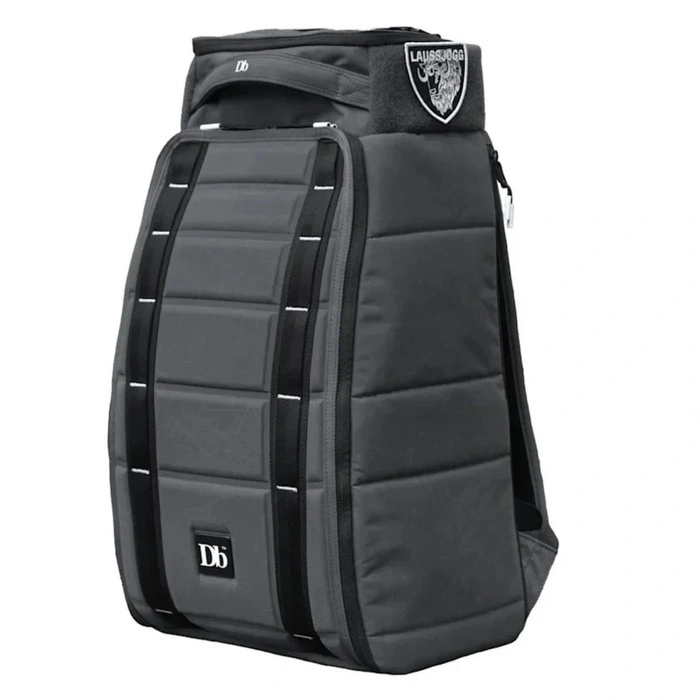 Plecak unisex Db Bags The Strom miejski sportowy z naszywkami szary z 30 L