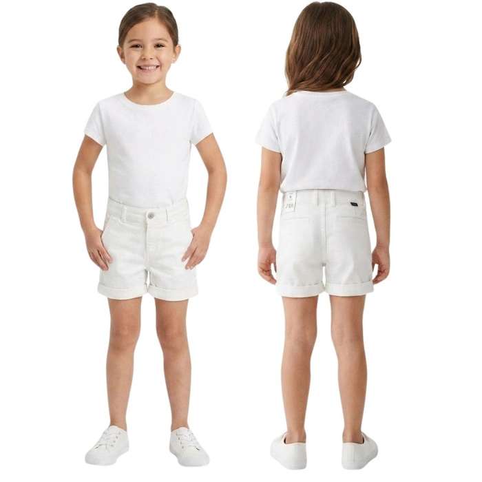 Spodenki krótkie dziewczęce ZARA chino białe r. 140