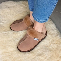 Kapcie damskie IRE SHOES ze skóry owczej naturalny kożuch futro ciepłe ręcznie szyte r. 41