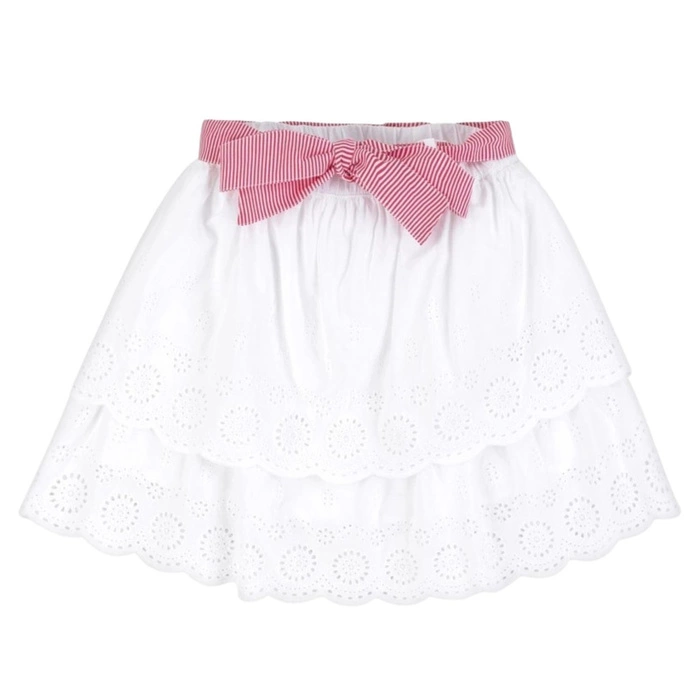 Spódnica dziewczęca Mayoral Embroidered Skirt biała