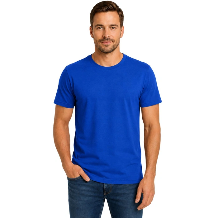 Koszulka męska Fruit of the Loom Softpun niebieska t-shirt r. S