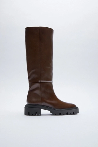 Kozaki Zara Leather Boots