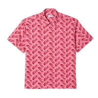 Koszula męska Lacoste Relaxed Fit z krótkim rękawem różowa r. XXL