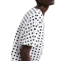 Bluzka damska Zara biała w grochy crop top