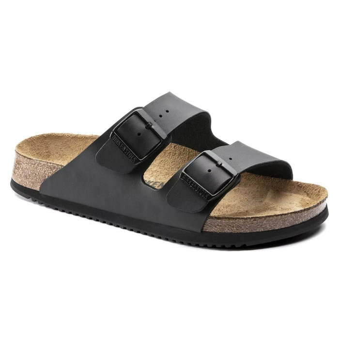 Klapki męskie Birkenstock Arizona skórzane regular czarne r. 45