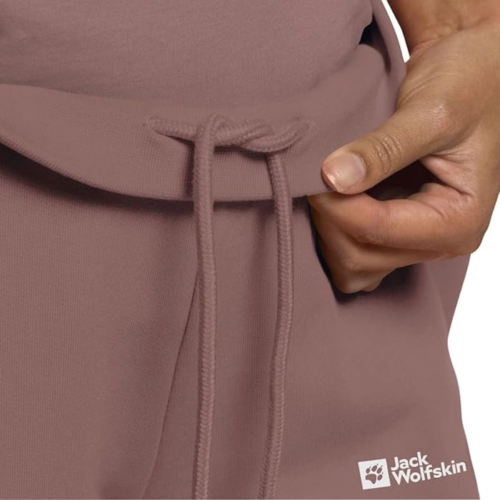 Spodnie damskie Jack Wolfskin Essential dresowe różowe bawełniane