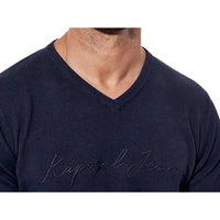 Sweter męski Kaporal Essential klasyczny granatowy w serek r. S