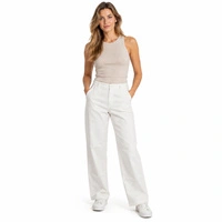 Spodnie damskie Zara jeansy szerokie ecru r. XS