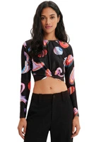 Bluzka damska Desigual by Mr. Christian Lacroix Smile czarna z nadrukiem r. XS