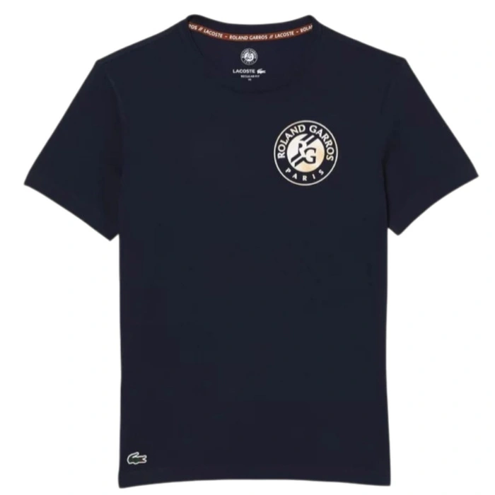 Koszulka unisex Lacoste x Roland Garros t-shirt granatowy r. XXS