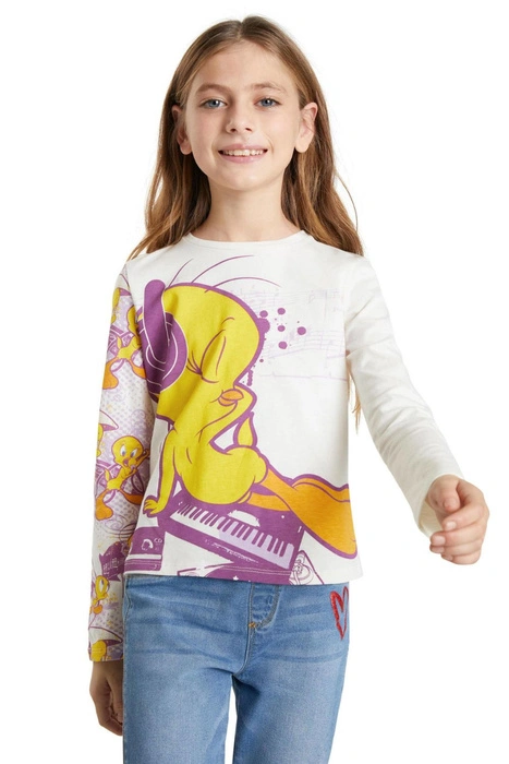 Bluzka dziewczęca Desigual Tweety Looney Tunes z długim rękawem r. 110
