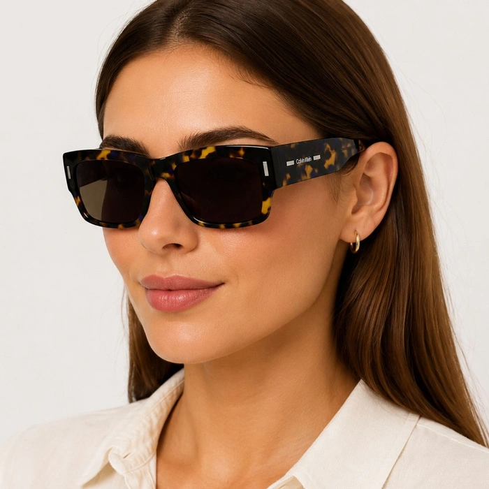 Okulary unisex Calvin Klein CK23504S 422 przeciwsłoneczne prostokątne z filtem cat. S3