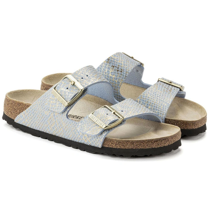 Klapki damskie Birkenstock Arizona BS regular birko-flor niebieskie r. 36