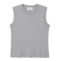 Sweter damski Rodier kamizelka bez rękawów szara r. XL