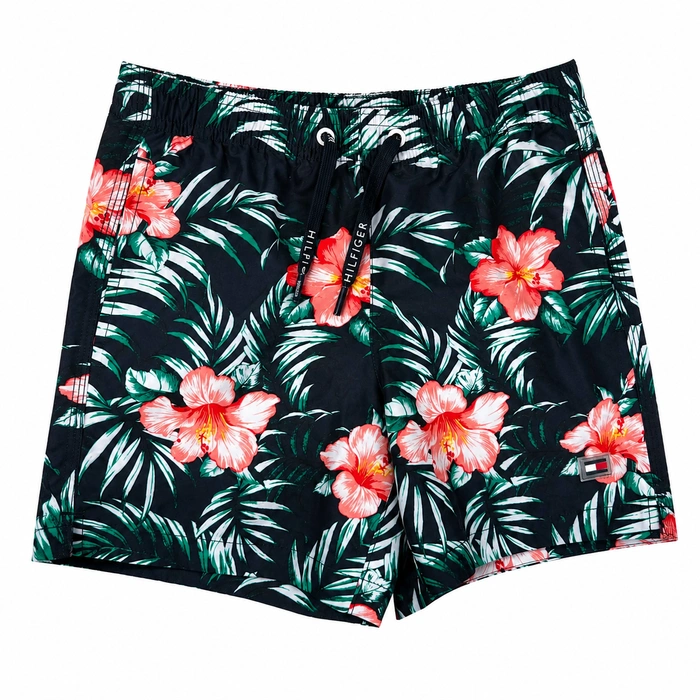 Spodenki chłopięce Tommy Hilfiger Floral kąpielowe z nadrukiem r. 128