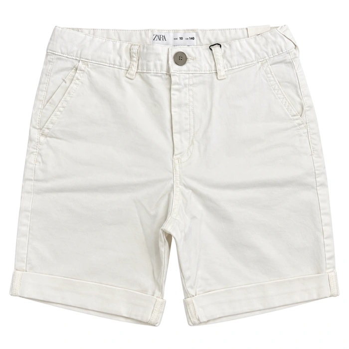 Spodenki krótkie dziewczęce ZARA chino białe r. 140