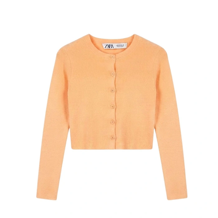 Sweter damska Zara rozpinany króki pomarańczowy r. M