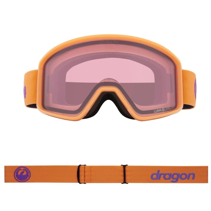 Gogle narciarskie Dragon DXT Lumalens Rose snowboardowe pomarańczowe cat. S1