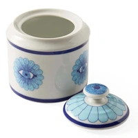 Cukiernica Jonathan Adler Druggist porcelanowa biało-niebieska
