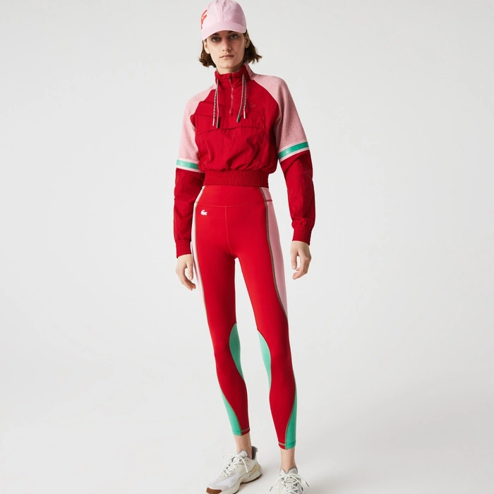 Spodnie damskie Lacoste Sport treningowe legginsy czerwone r. XL