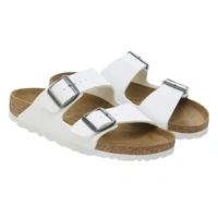 Klapki damskie Birkenstock Arizona BS skórzane birko-flor białe r. 43