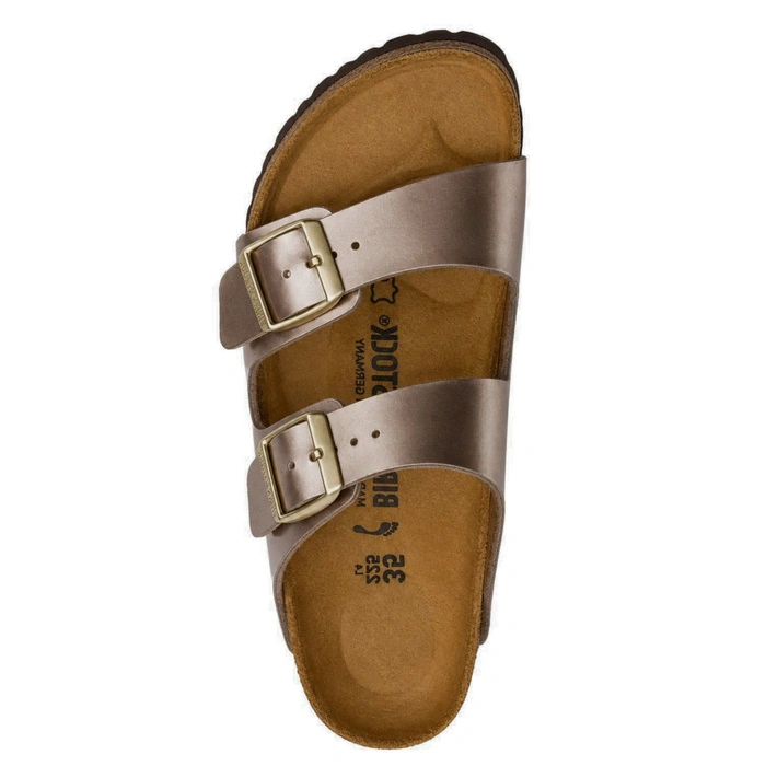 Klapki damskie Birkenstock Arizona BS skórzane metaliczne brązowe r. 36