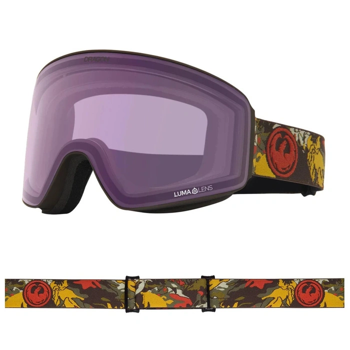 Gogle snowboardowe Dragon PXV Leafy Camo dwie szyby S2 + S1 unisex