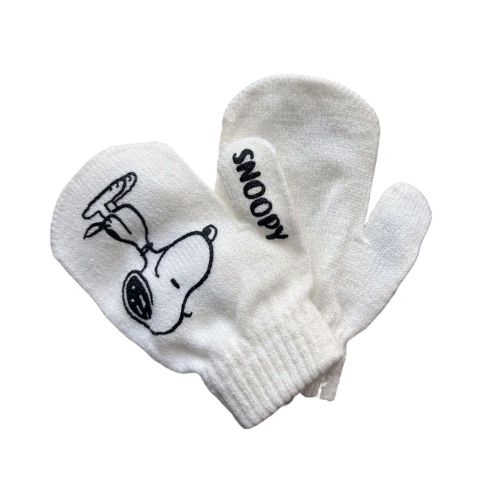 Komplet czapka rękawiczki Peanuts Snoopy zimowy piesek granatowy